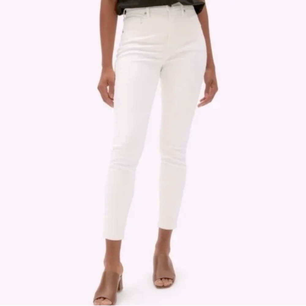 Everlane The High Rise Skinny Jeans WHT SZ 25 Preppy Ankle Summer Vacay Classic